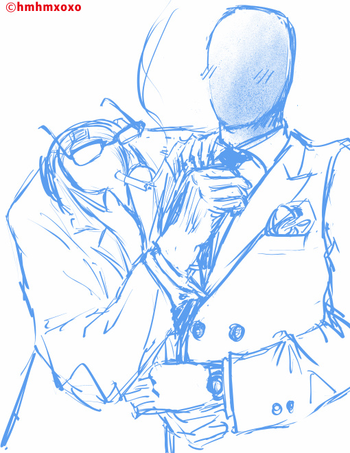 Pure Dapper Moment (Inktober Series) — 02 Settling the bromance composition
